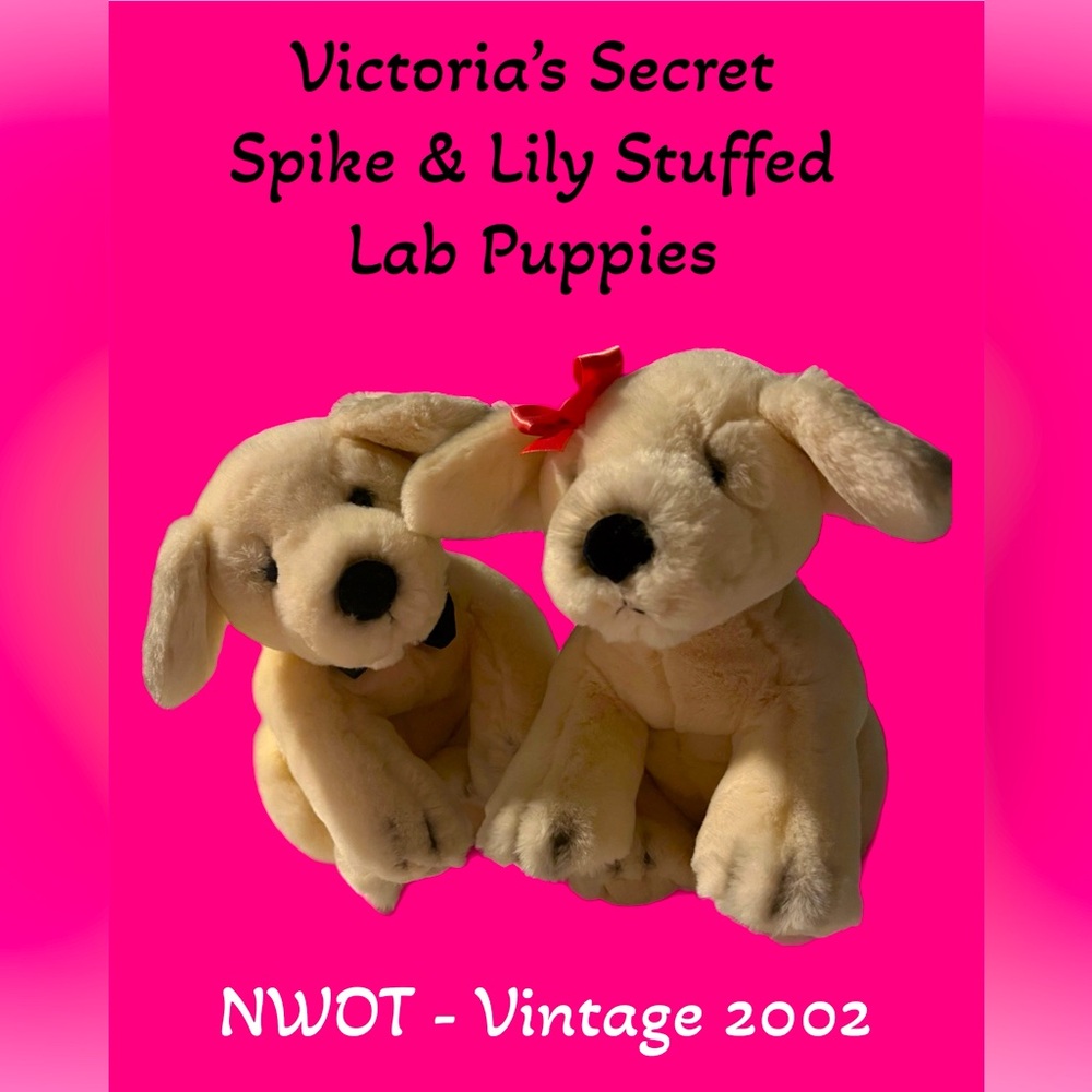 NWOT - Limited Edition Victoria’s Secret Stuffed Lab Puppies Y2K Circa 2002